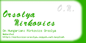 orsolya mirkovics business card